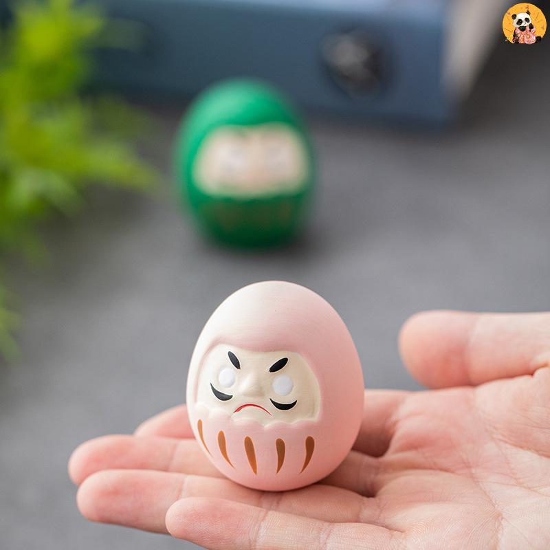 [CO] Tượng Daruma gốm Nhật Bản Daruma Tumbler Thủ công Luy Fortune Trang trí Phong cảnh Búp bê Darum