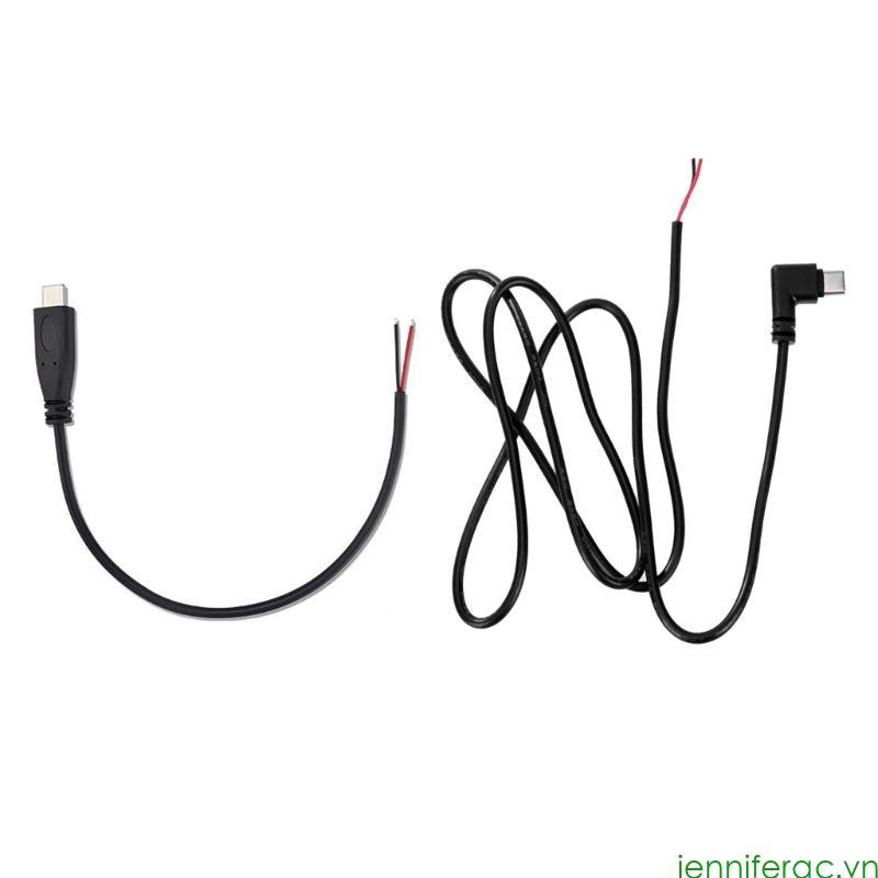 Jenniferac Nam Loại C đến 2 Pin Dây Nối Dài USB C Pigtail 2Pin Dây Cáp Nguồn 22AWG