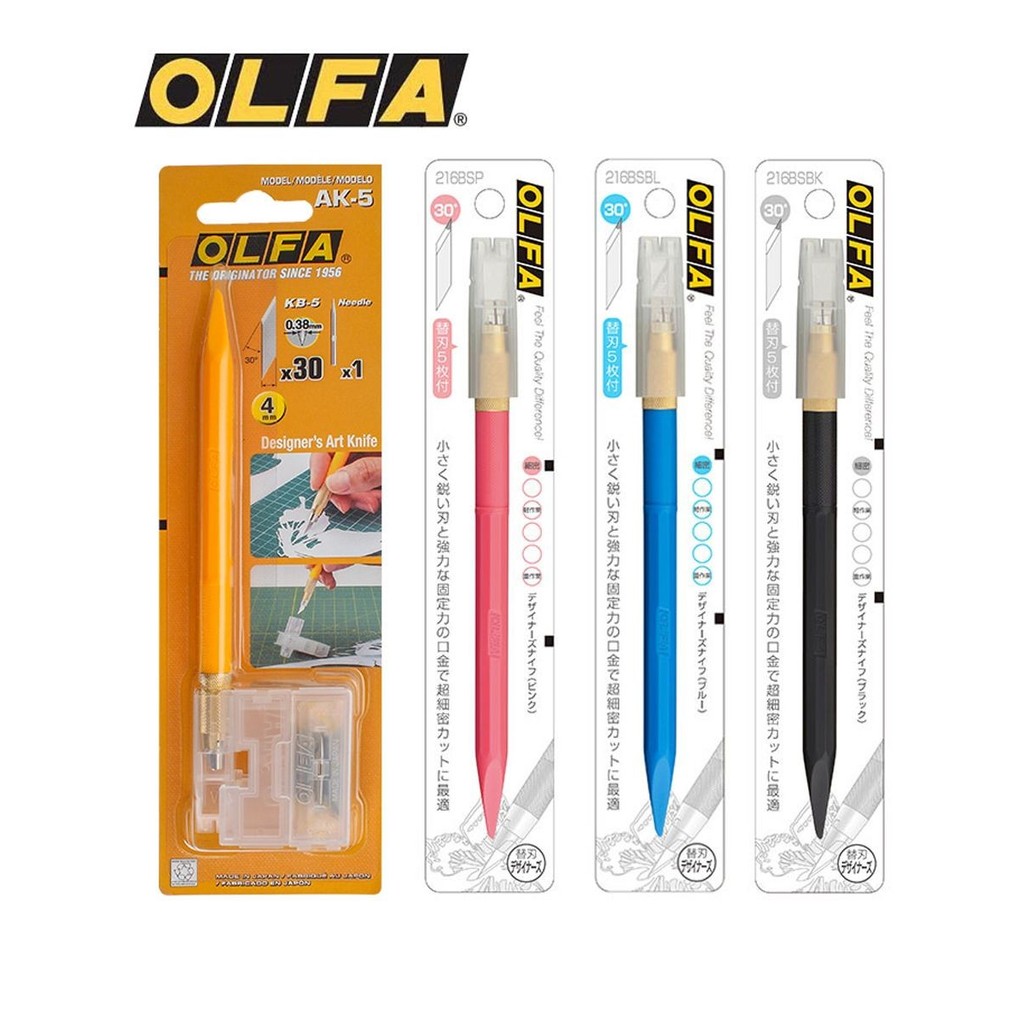 OLFA Nhập Khẩu Bút Chì Mài AK-5 Nhỏ Vàng Khắc Dao Sổ Tay Cao Su Tem Mẫu Giấy Tranh DIY Nghệ Thuật 30