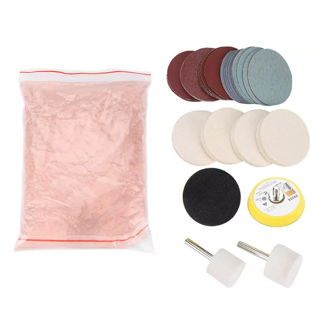 Bộ đánh bóng thủy tinh bán chạy nhất MATT 8oz Cerium Oxide + Đĩa cát + Tấm đánh bóng len + nỉ