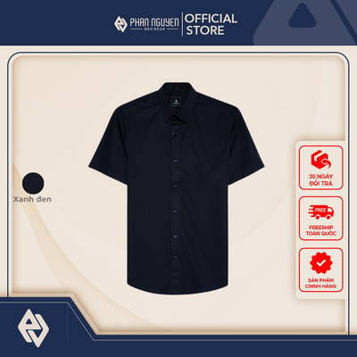 Áo sơ mi cộc tay nam Phan Nguyễn, chất liệu thoáng mát, ít nhăn, co giãn tốt form slim fit SMC.528