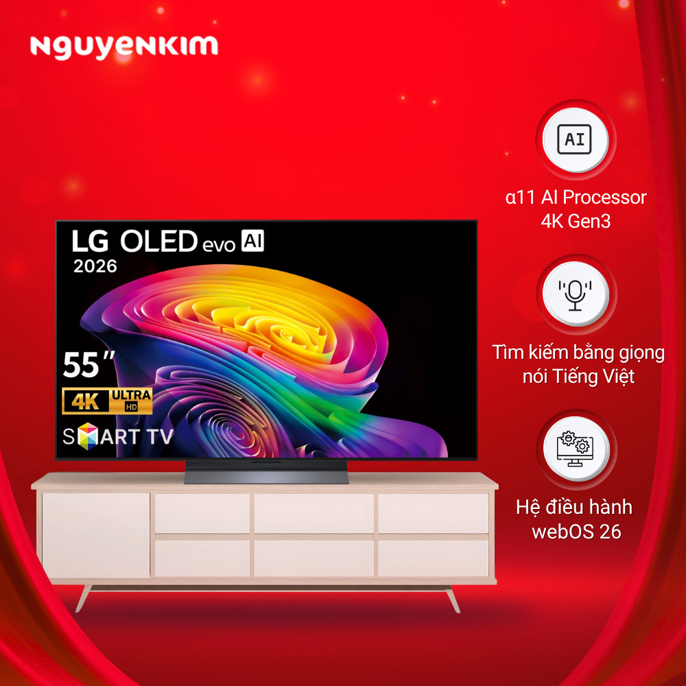 Smart Tivi OLED AI LG 4K 55 inch OLED55C6PSA