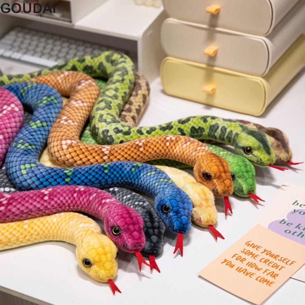 GOUDAI Năm con rắn Đồ chơi sang trọng, Đồ chơi nhồi bông hình rắn nhỏ Anaconda giả mô phỏng rắn, Búp