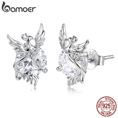 Bông tai bạc Bamoer 925 Bông tai trang sức Phượng hoàng Quà tặng cho nữ
