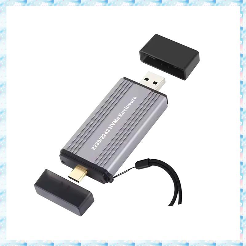 [R Q M U] Giao thức kép M.2 NVME NGFF SATA Enclosure SSD Adapter 10Gbps sang NVMe SATA Hộp đĩa cứng 