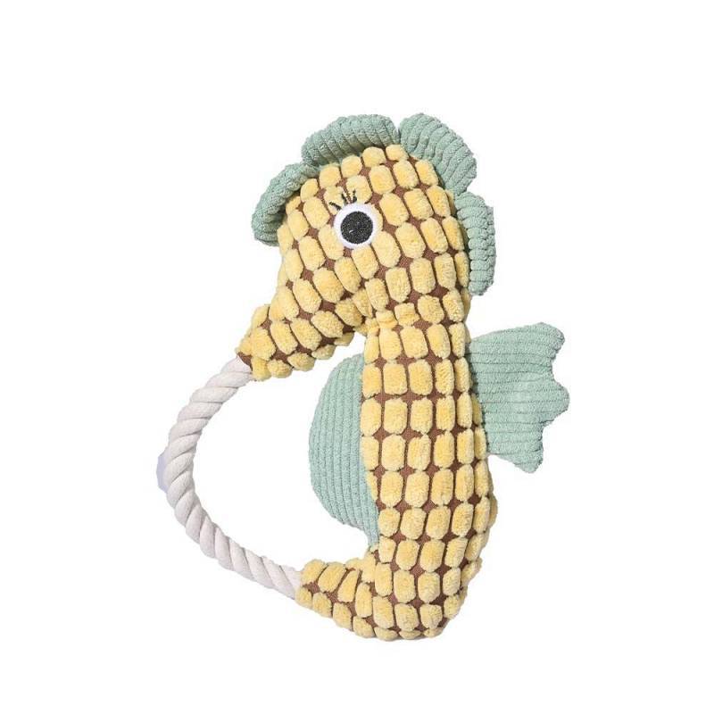 Pet Toys Relieving Stuffy Molars Marine Seahorse Bends and Hitches Sound Toys Bite-Resistant Dog Puz