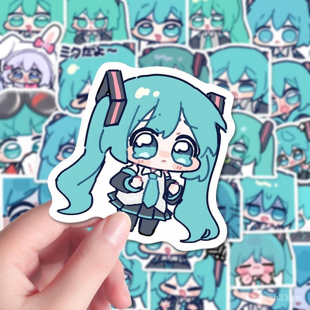 96 Tờ Hatsune Dán Phiên Bản Q Hoạt Hình Dễ Thương Hai Chiều Trang Trí Sổ Tay Để Bàn Chống Thấm Nước 