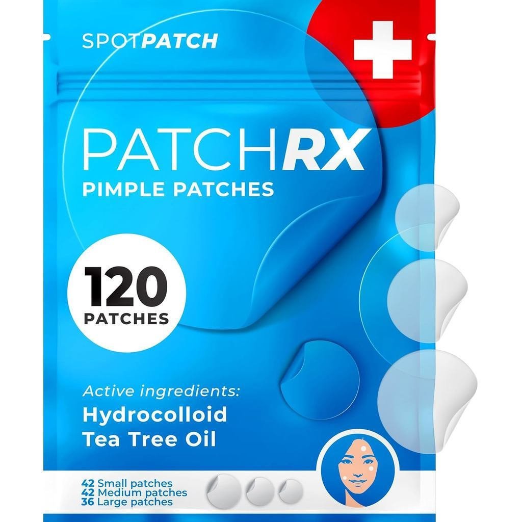 Miếng Dán Mụn Cho Mặt (120 Miếng Dán), Miếng Dán Mụn Hydrocolloid Với Dầu Cây Trà, Miếng Dán Mụn Mụn