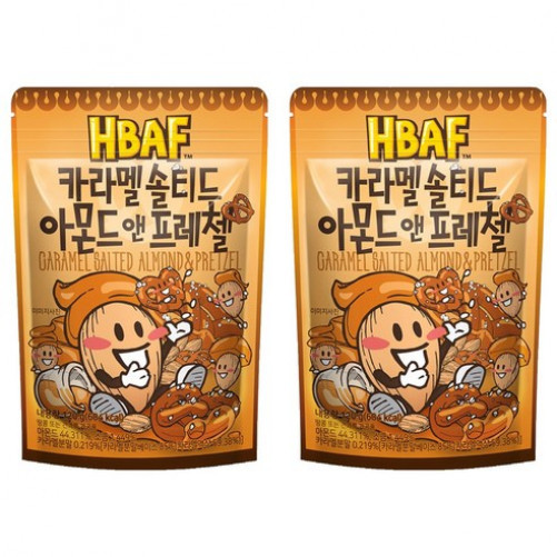[2 Gói] Hạnh nhân muối & Pretzel HBAF Caramel 120g