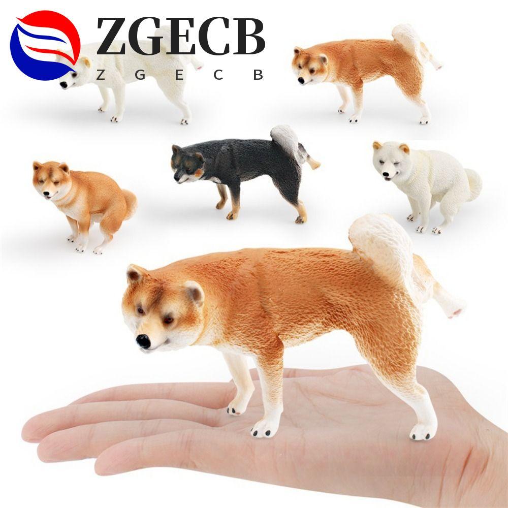 ZGECB Shiba Inu Tượng, Mô hình động vật chó thực tế thu nhỏ, Đồ trang trí thú cưng cho chó con Pug M