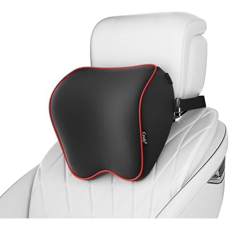Crofy 2-Pack Car Neck Pillow, Softness Car Headrest Pillow for Driving with Adjustable Strap, 100% M