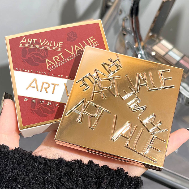 [Hàng có sẵn] Art Value Art Value Print Bảng phấn mắt chín màu Độ bão hòa thấp Phấn mắt nhấp nháy mị