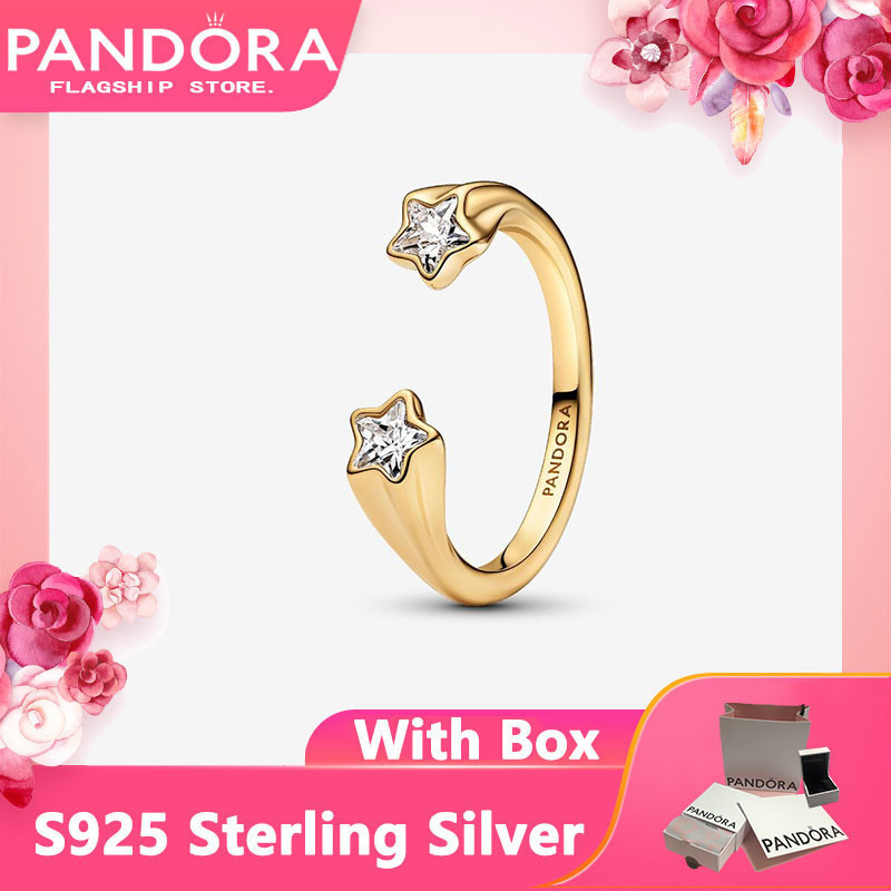 Nhẫn Pandora Chính Hãng 100% Bạc 925 Chính Hãng Có Hộp Dành Cho Nữ Ngôi Sao Mở Nhẫn