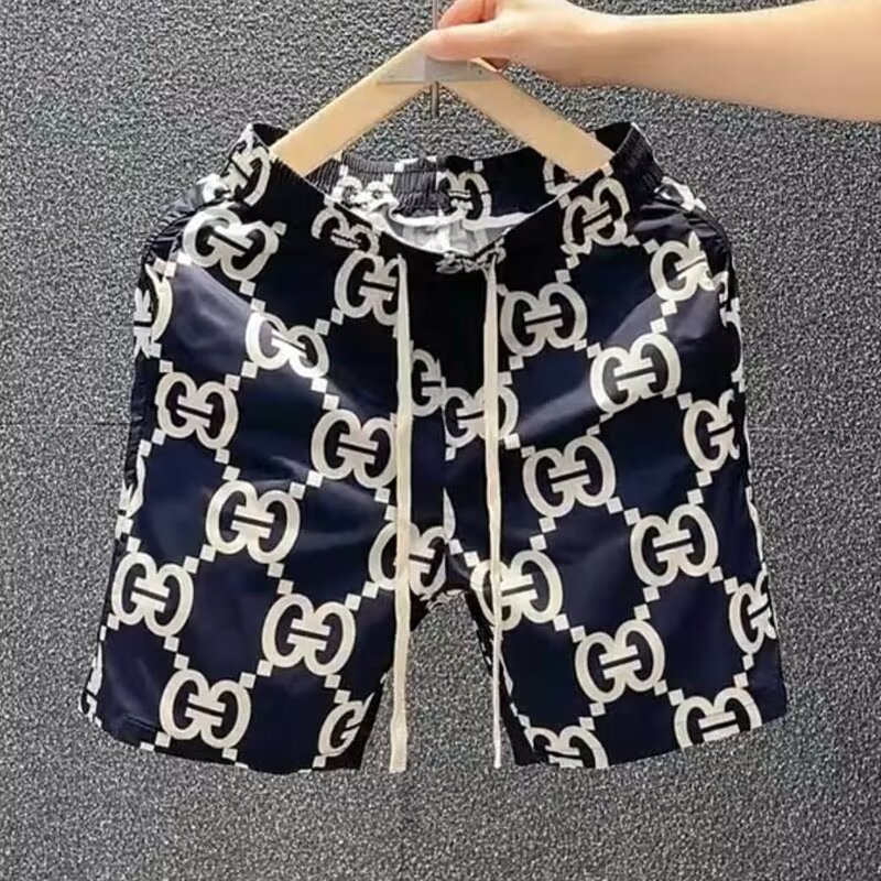 Summer Men's Shorts Net Red Printing Casual Fifth Pants Trendy Fashion Outerwear Large Trunks Quick-