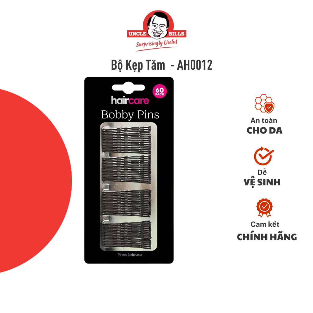 Bộ 60 Kẹp Tăm UNCLE BILLS Chắc Chắn Giữ Tóc Gọn Gàng Suốt Ngày Cao Cấp Nhiều Màu - AH0012