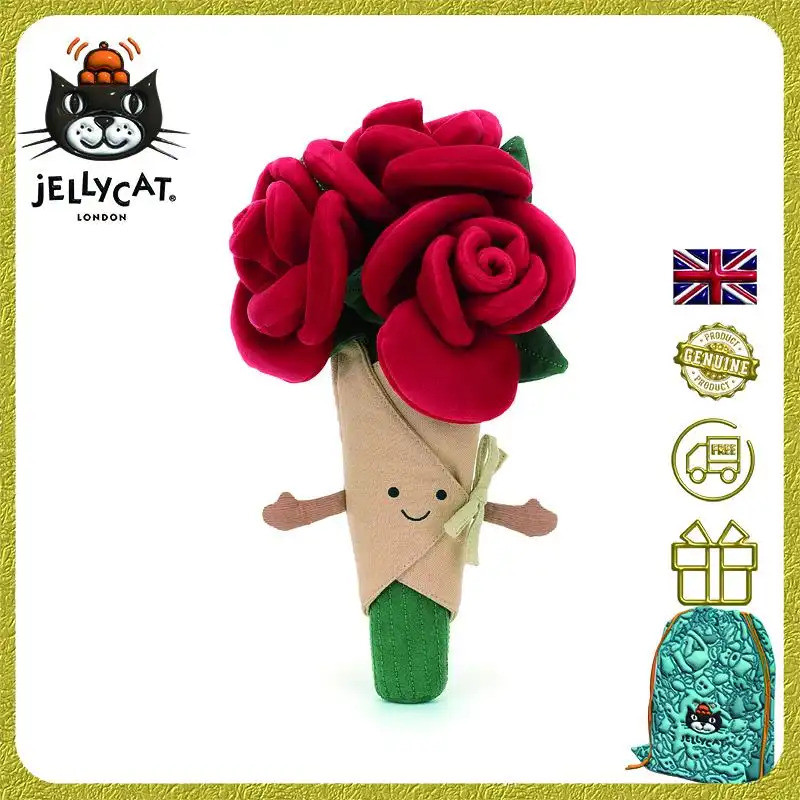 Jellycat Amuseables Bó Hoa Hồng Sang Trọng Siêu Mềm Lâu Dài Hoa Tặng Chính Thức