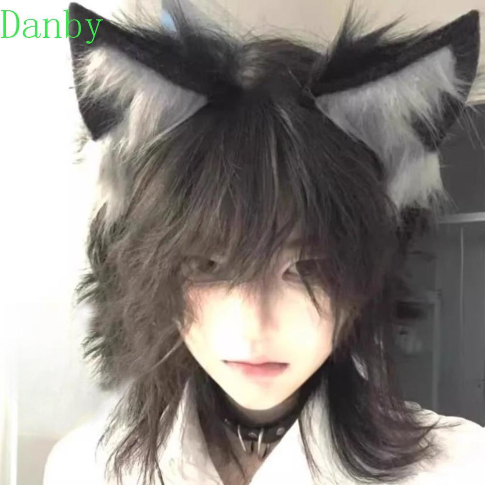 Băng đô tai mèo DANBY, JK Hair Hoop Wolf Dog Hair Band, Sweet Lolita Plush Animals Furry Cosplay Mũ 