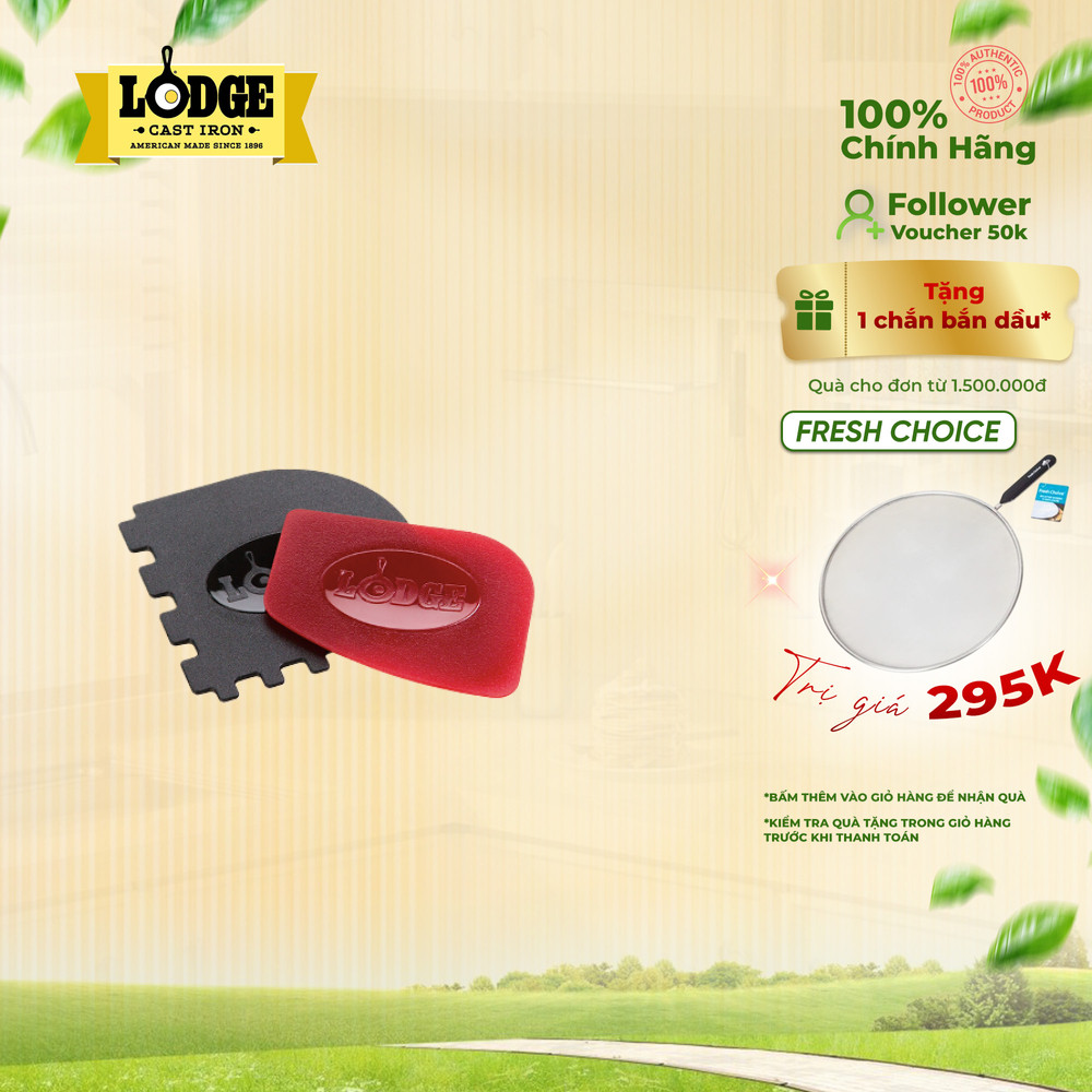 Lodge - Bộ vệ sinh nồi chảo gang - 2 món