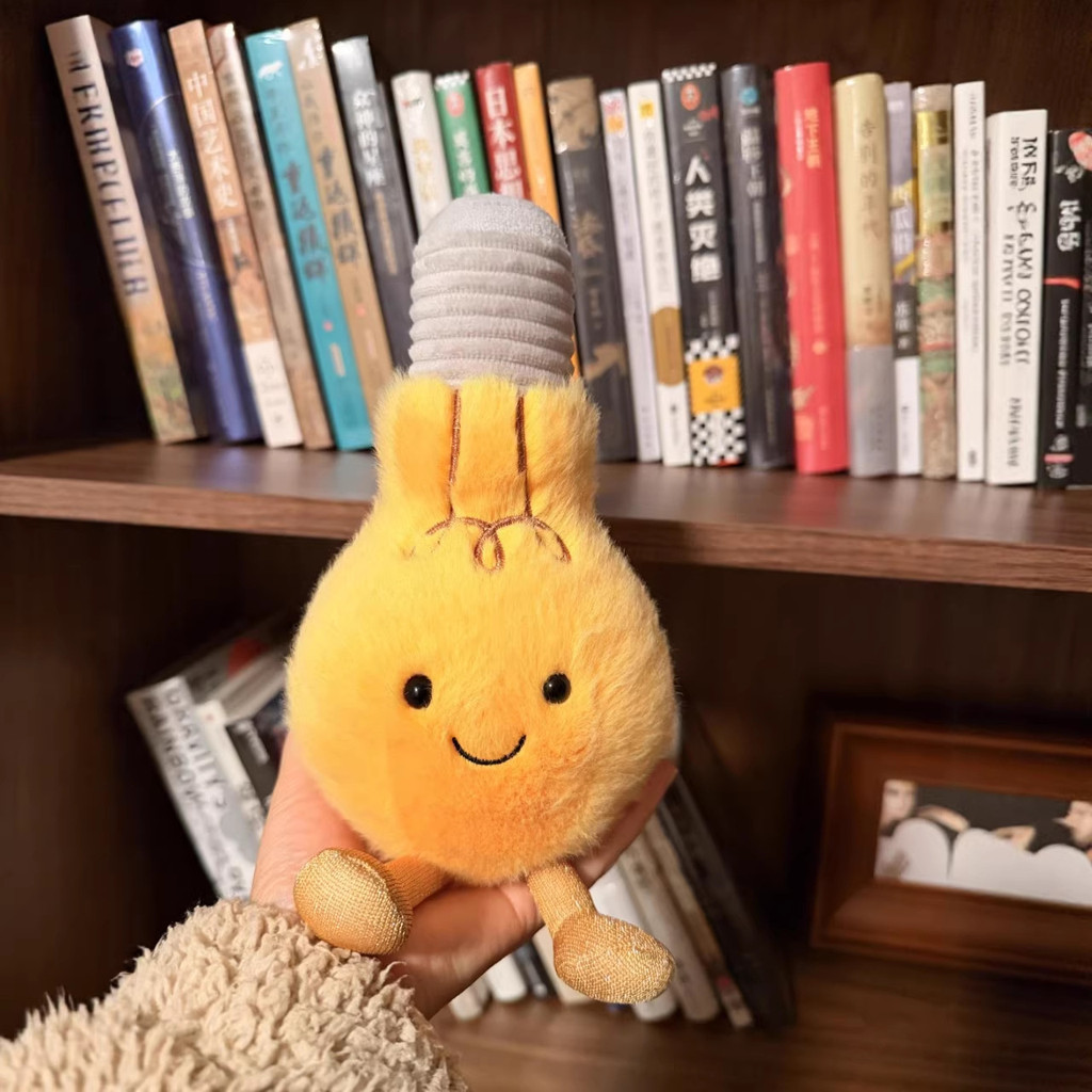 Yellow light bulb plush toy for spring