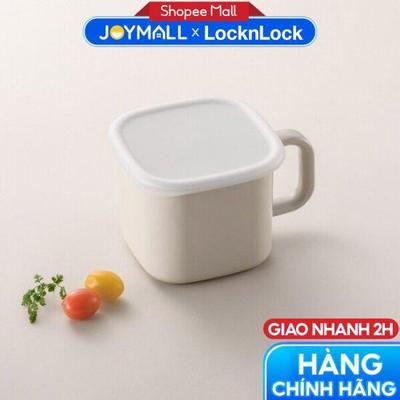 Nồi Vuông Có Quai Phủ Men Sứ Kèm Nắp LocknLock Dùng Được Bếp Từ CSU2159 1.5L Màu Trắng Ngà,  Hàng Chính Hãng - JoyMall