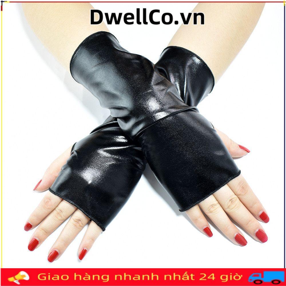 DWELLCO Găng Tay Đen Gothic Hip-Hop Dance Gothic Punk Dress Up