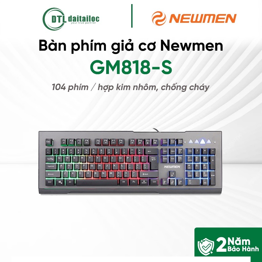 Bàn phím giả cơ có dây Newmen GM818-S | Chính Hãng | Bảo Hành 24 Tháng