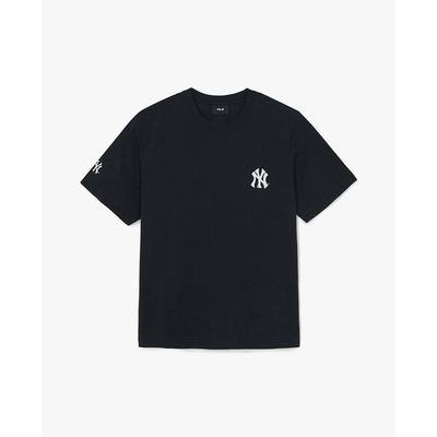 MLB - Áo thun unisex tay ngắn Basic Street Back Lettering_3ATSB1063-50BKS