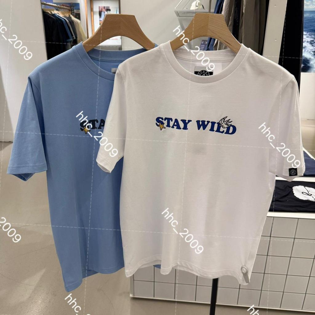 Agnes B. Áo thun Cotton ngắn tay in Logo mùa xuân hè thể thao dành cho nam