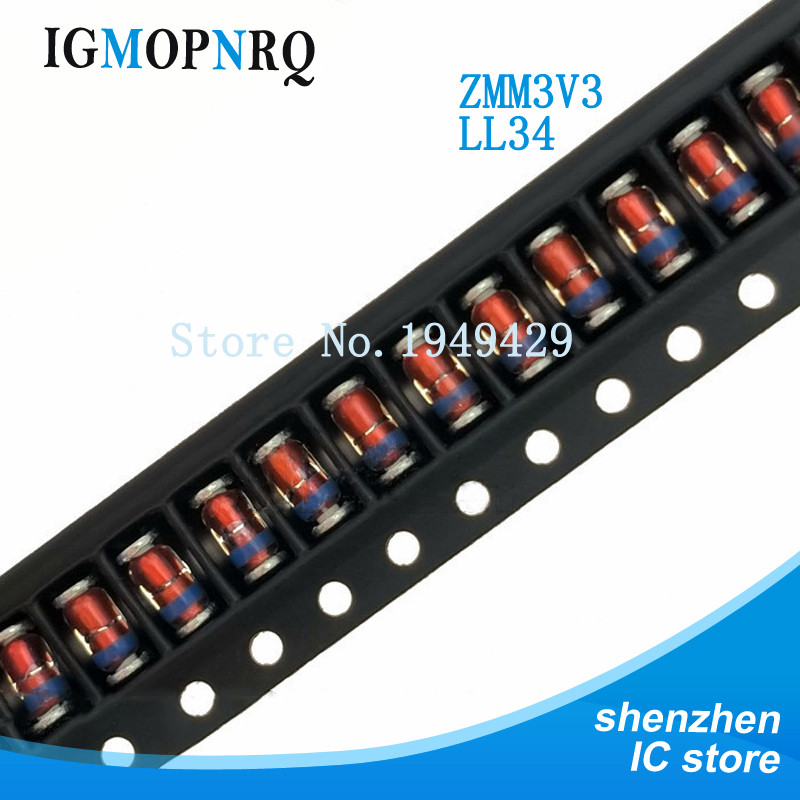 100 CÁI 1 / 2W 0.5w Zener diode ZMM 2V4 - 47V 3V3 3V9 4V7 5V1 7V5 8V2 10V 12V 15V 16V 18V 20V 24V 30