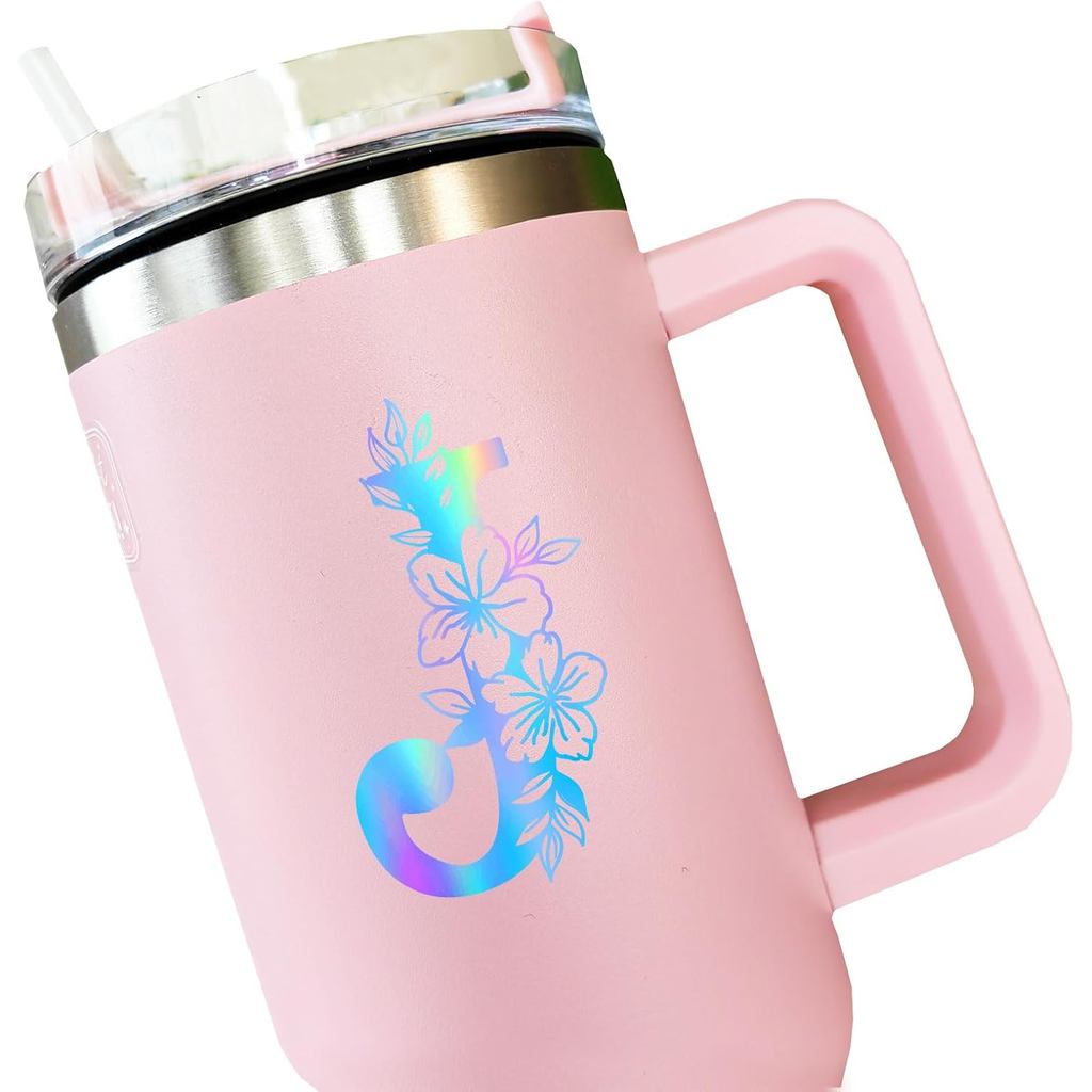 3 x Chữ cái Monogram, Decal ban đầu, Monogram chữ cái đơn, Decal Vinyl cho Tumbler, Nhãn dán bảng ch