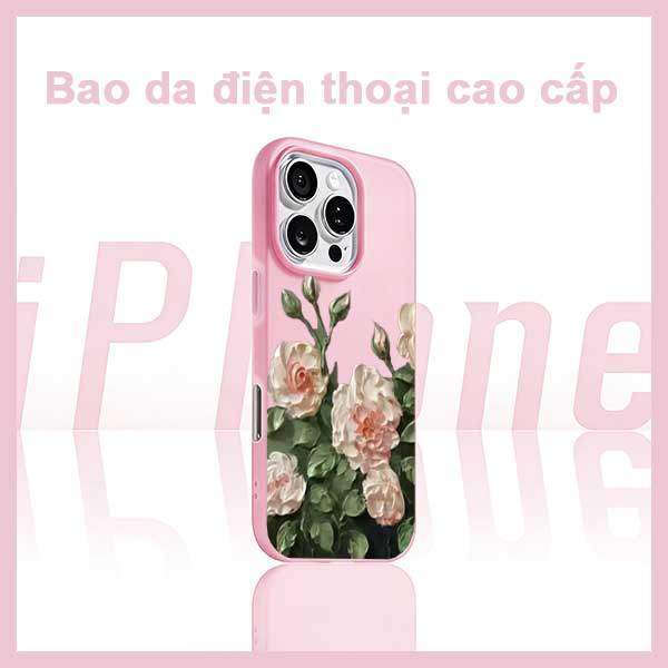 Ốp Lưng iPhone Hoa Hồng Dầu Thanh Nhã  iP 11/12/13/14/15/16/17/Plus/Pro/Max