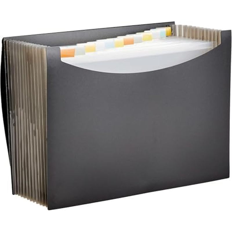 Amazon Basics Expanding Accordion File Organizer, Letter Size, 13 Compartments, Large Capacity Docum