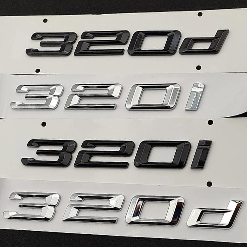 3d ABS Chrome Đen Logo 320i 320d Biểu Tượng Chữ Cái Miếng Dán Biển Tên Thân Xe Huy Hiệu Cho Xe BMW 3