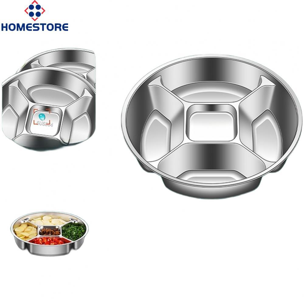[Homestore]Divided Serving Tray 316 Stainless Steel Five Compartments Deepened Grooves
