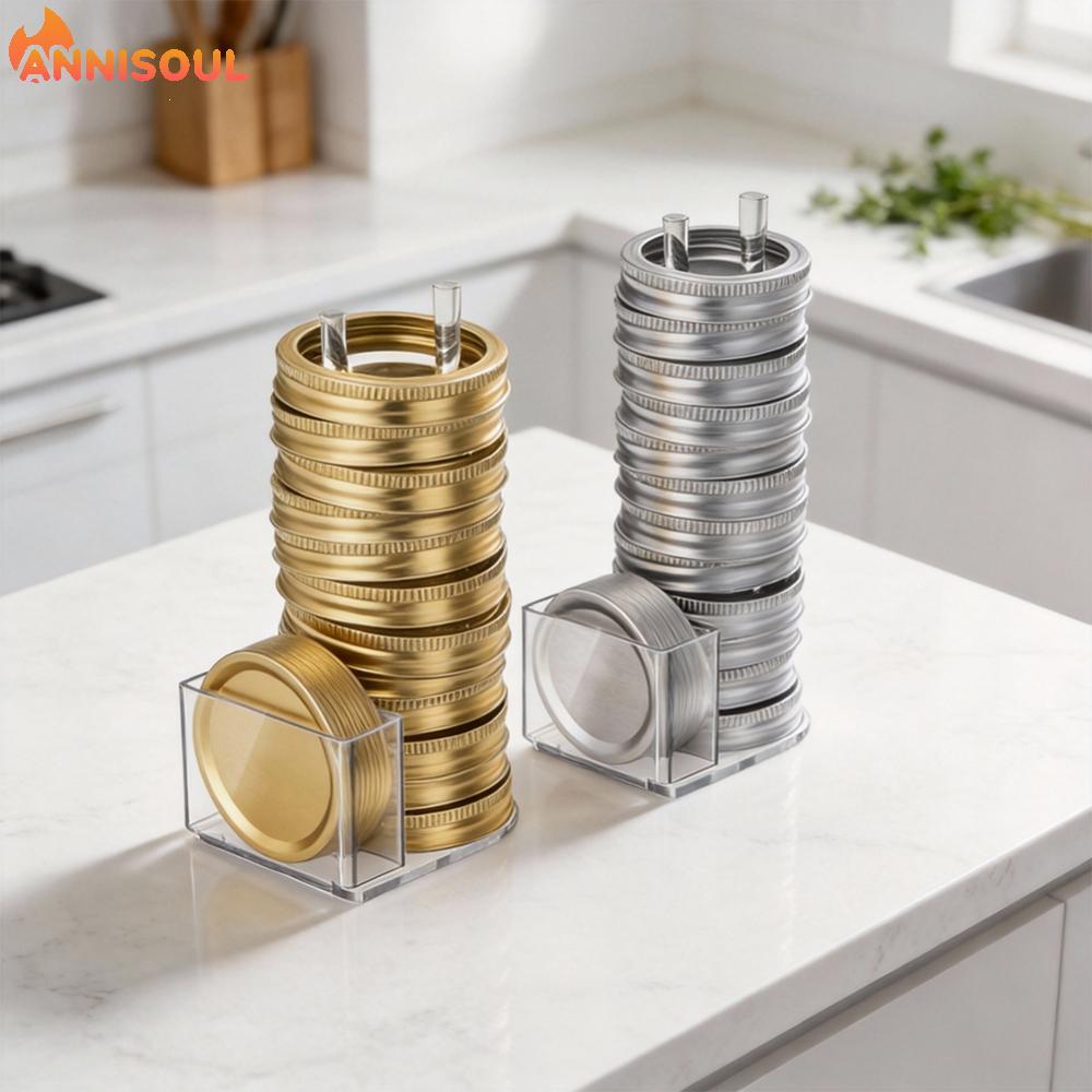 [NISO]Jar Lid Organizer Convenient Accessibility Maximizes Cabinet Space Easy Refill
