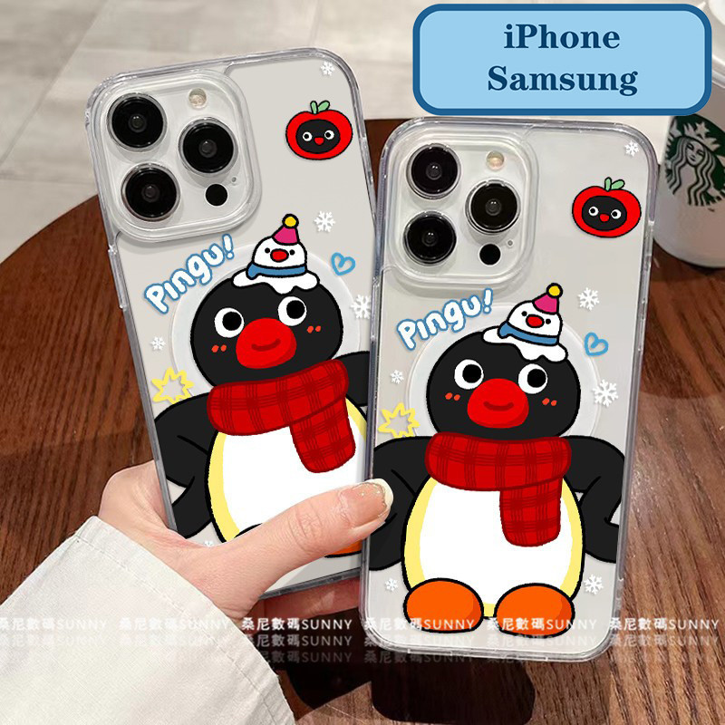 Ốp điện thoại từ tính pingu Penguin Vỏ điện thoại trong suốt gia đình Penguin Thích hợp cho iphone 1