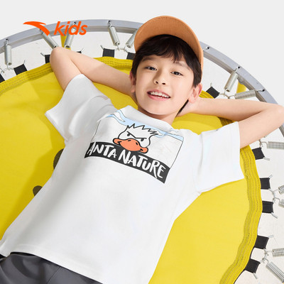 Anta Kids Áo Thun Ngắn Tay Thời Trang Thể Thao Dành Cho Bé Trai 6-14 Tuổi 3526B6104- áo đi chơi