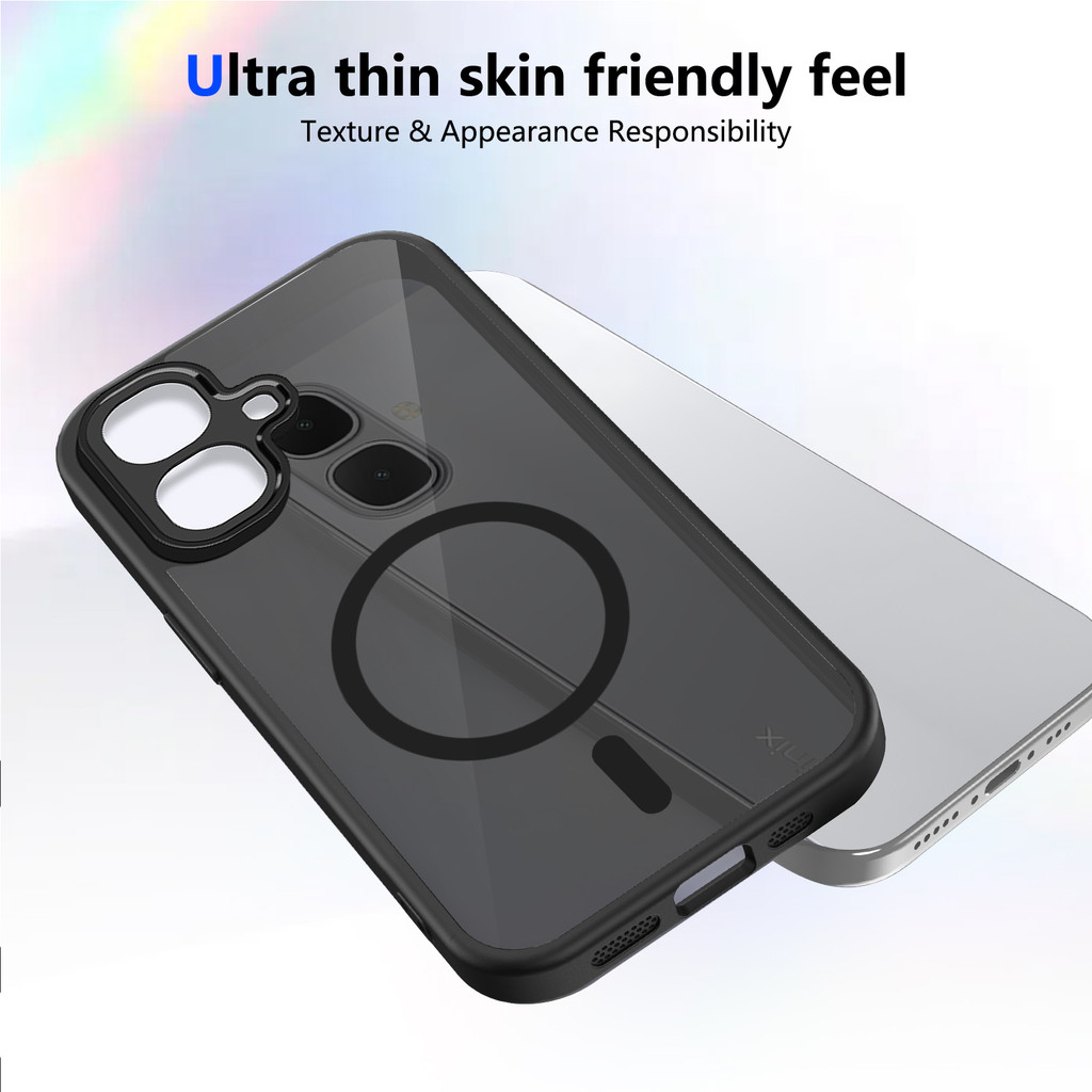 Ốp lưng Tecno Spark Go 2 Vỏ thu hút từ tính màu đen mờ cho vỏ điện thoại Tecno Spark Go 2