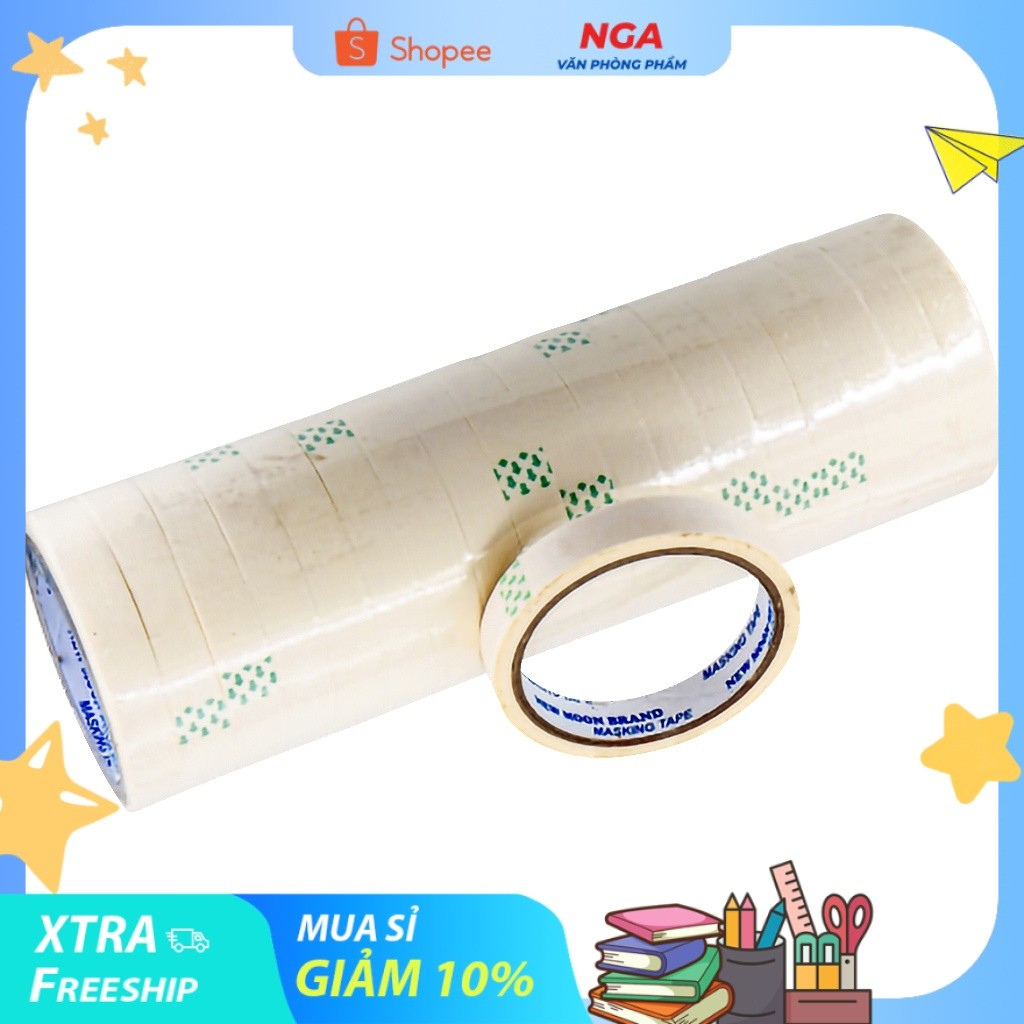[COMBO 4 CUỘN] Băng keo giấy 1,2cm, (dài 13.7m) 25gr