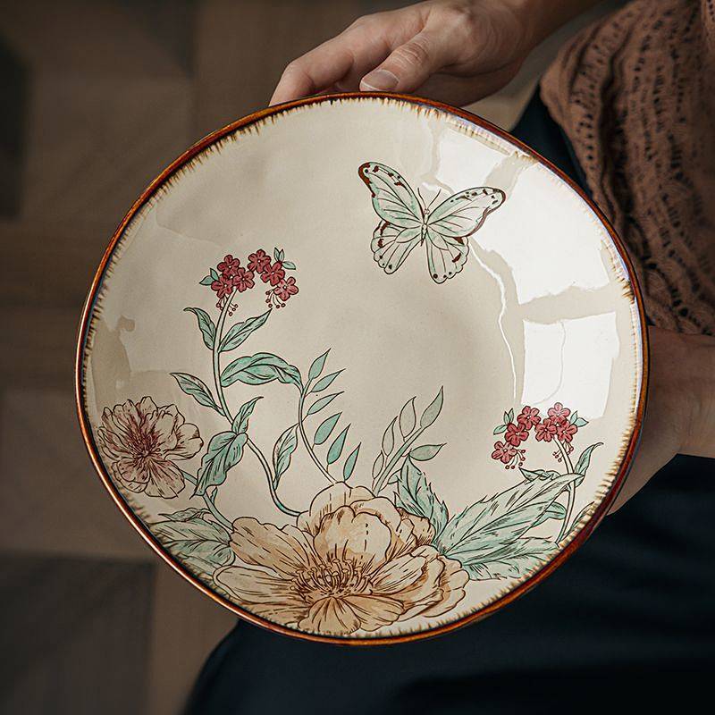 Chinese Irregular Deep Plates Ceramic Fruit Salad Plate Restaurant Dish na42