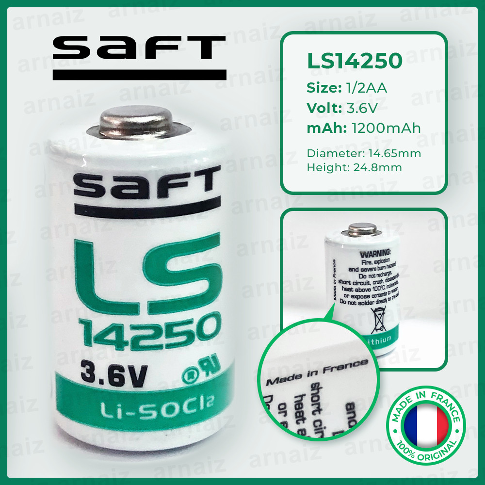 Shaft LS14250 3.6v 1/2AA pin lithium - pin sạc không phải Saft 14250 1/2 AA Half AA