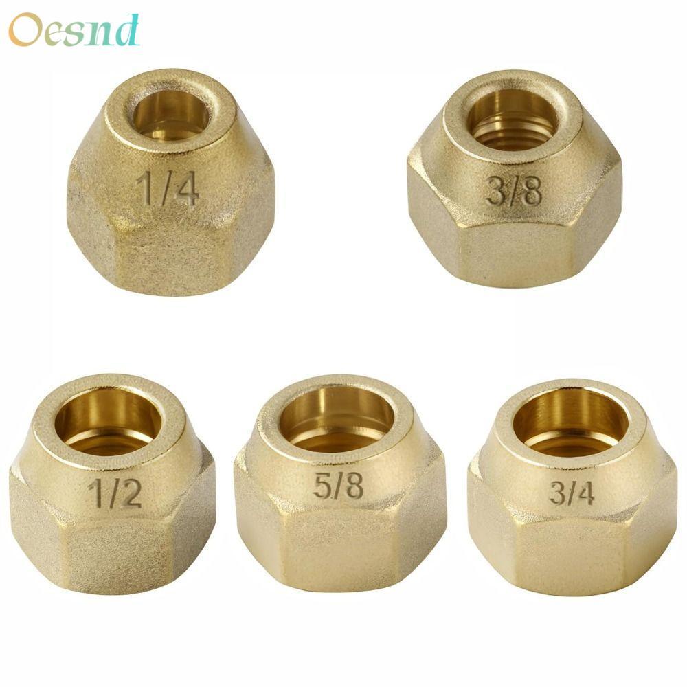 OESND Brass Flare Nut, Làm dày 5 / 16 "1 / 8" 3 / 4 "Phụ kiện ống Flare, 1 / 4" 3 / 8 "1 / 2" Đai ốc