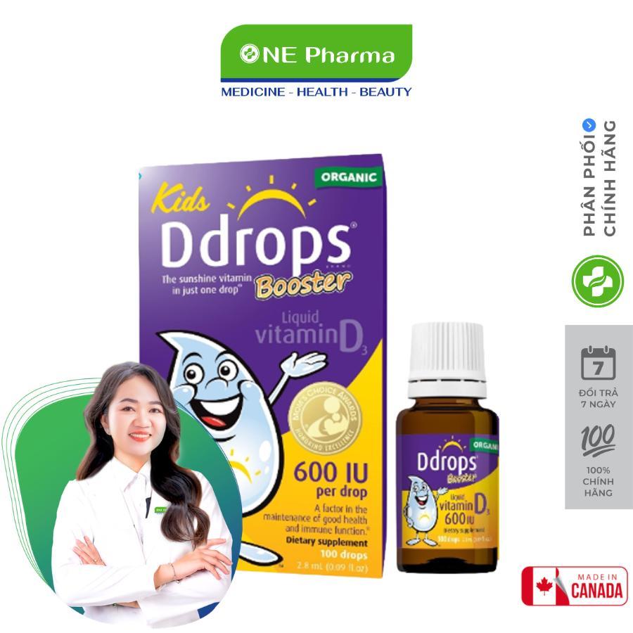 Siro Kids Ddrops Booster Liquid Vitamin D3 600 IU Hỗ Trợ Duy Trì Sức Khỏe Xương, Răng Cho Bé Từ 1 Tu