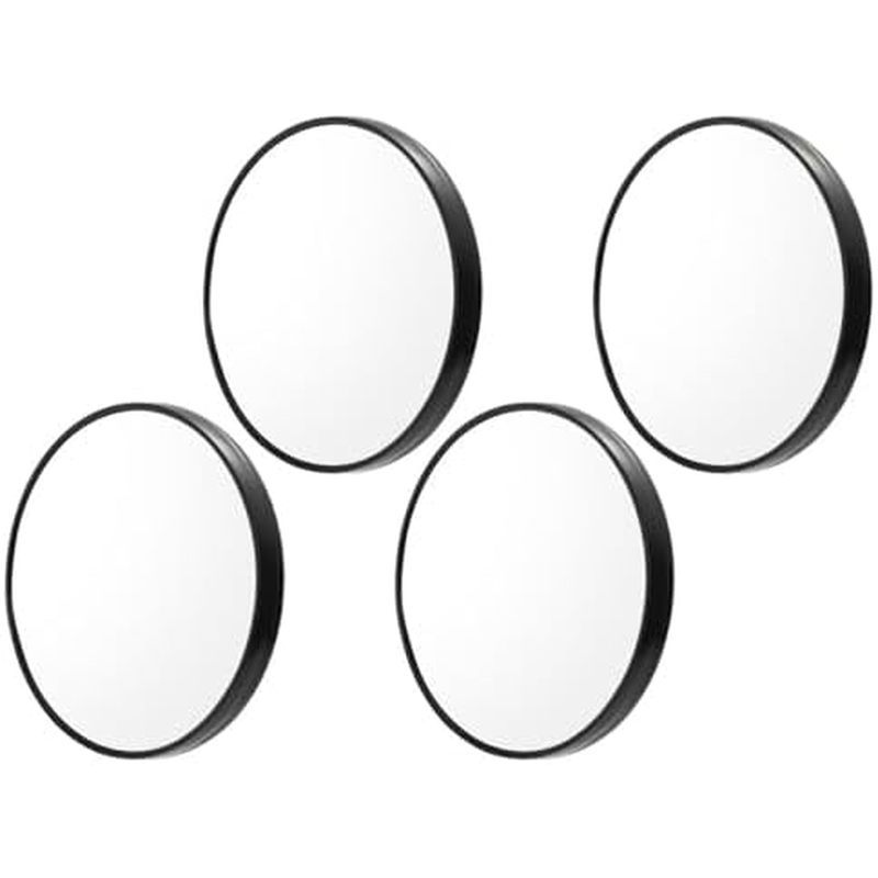jojofuny 4pcs 5X Magnifying Cosmetic Mirror with Suction Cups 9cm Round Portable Makeup Mirror for W
