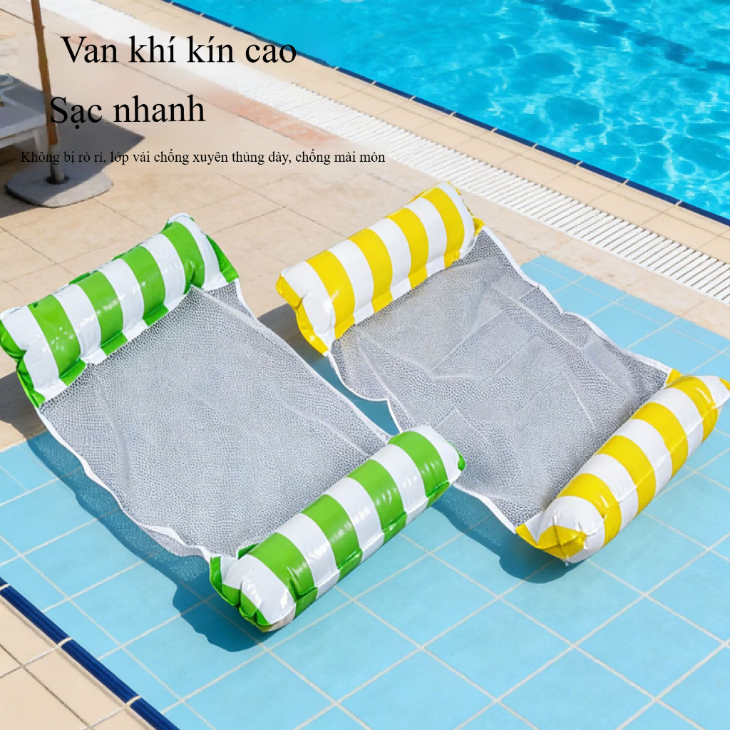 cod Phao bơi giải trí kèm theo bơm, Ghế bơi thư giãn, Giường nổi có võng giải trí,Giường nổi bơm hơi bể bơi