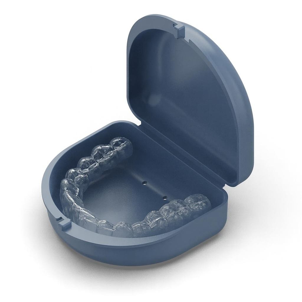 Hộp đựng, Tương thích với Invisalign, Xanh lam