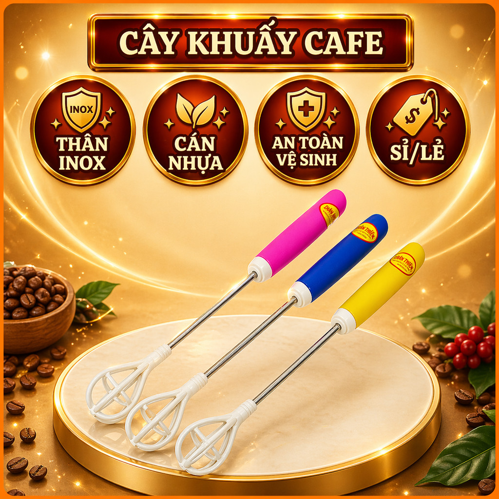 Cây khuấy cafe, cây đánh bọt cafe tạo bọt kem, cây đánh trứng,cây khuấy cafe tạo bọt KNY