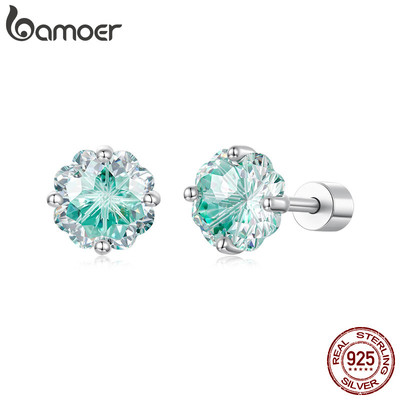 Bông tai bạc 925 bốn lá cỏ may mắn thiết kế ren ngủ thời trang