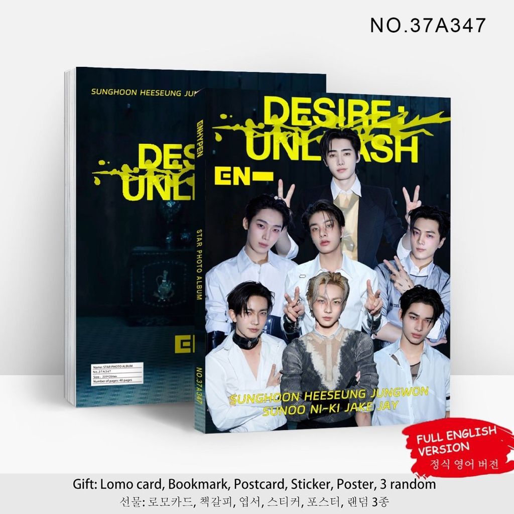 Album Ảnh ENHYPEN Album Mới DESIRE UNLEASH Album Ảnh 80p Bao Gồm Photocard