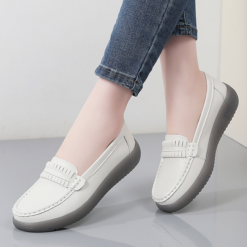 Giày Nữ Giày Lái Xe Nữ Giày Loafer Da Thật Chính Hãng Slip On Da Giày Nữ Thời Trang Loafer